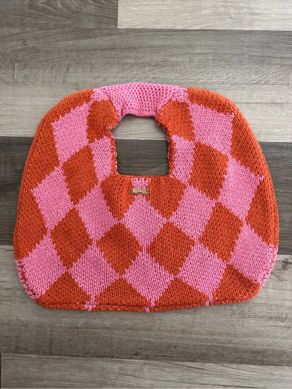 Kopari crochet Pink & Orange  Knit  Tote Bag